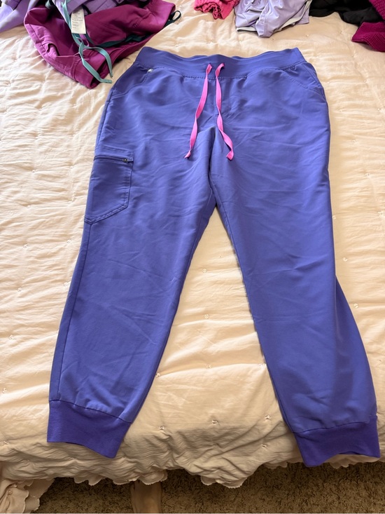 Figs Pants - Figs Purple Women’s Joggers with Pink Drawstring